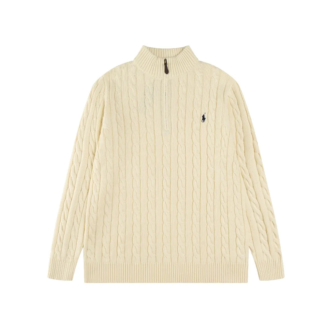 P236 #R92 RALPH LAUREN Ralph Lauren fifteen colors classic small label embroidery logo turtleneck pullover half-zip knitted cable sweater with high-density LOGO embroidery on the chest and original customized tag accessories. Made of pure cotton yarn, pure cotton is skin-friendly and comfortable, small label war horse embroidered twist turtleneck sweater 🐎 high quality, follow the blogger to learn how to wear it! Let’s buy a Ralph Lauren cable sweater. It’s a super hard-to-find series after it became popular. It’s hard to find one on the official website. It’s simple and practical to wear, with a lazy and loose feel. The thickened fabric has more texture, feels soft and delicate, and has a loose fit. Whether worn alone or layered, you can wear different styles of fashion with just one piece!   Size：XS S M L